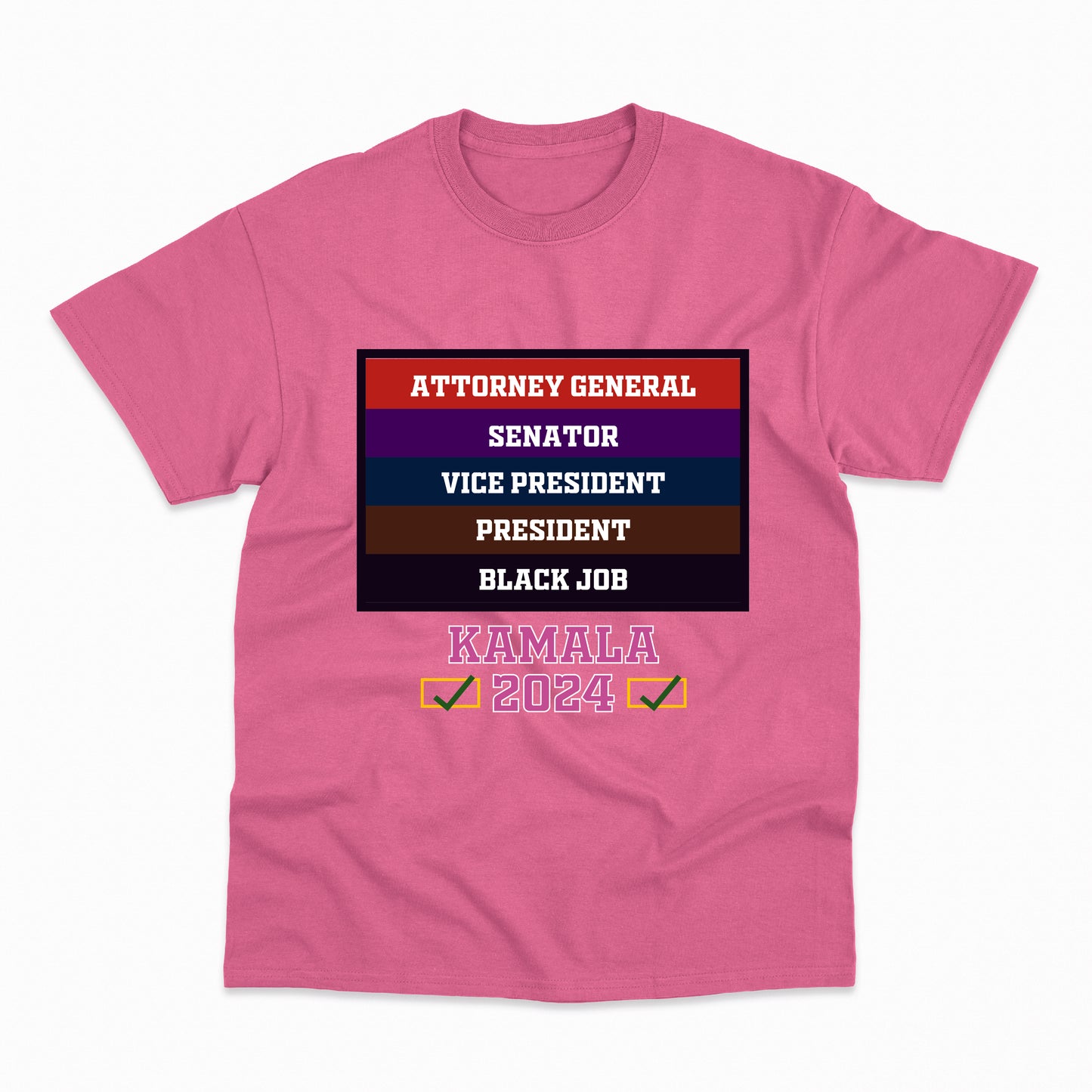 Attorney General Senator VP President Black Job Tee